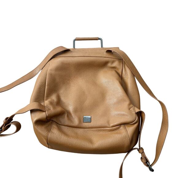 Kooba Cayman Leather Backpack Tan - Picture 4 of 10